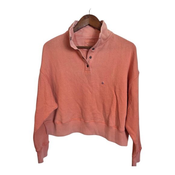 American Eagle Women's Cropped Sweatshirt‎ Long Sleeves Oversized Orange XS - Picture 3 of 17